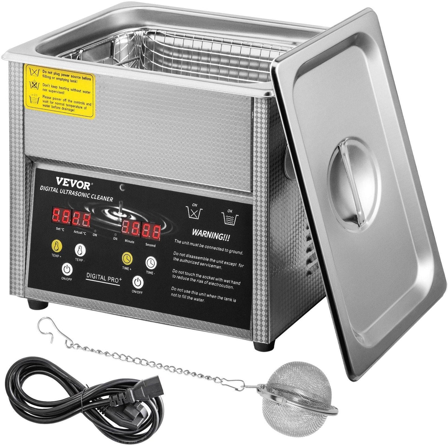 Digital Ultrasonic Cleaner 3L Ultrasonic Cleaning Machine 220V 50kHz Sonic Cleaner Machine 304 Stainless Steel Ultrasonic Cleaner Machine with Heater and Timer for Cleaning Jewelry Glasses Watch.