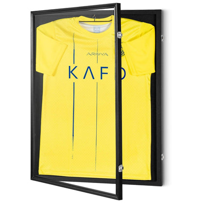 2PCs Jersey Display Frame Case, 590 x 790 x 40 mm, Large Lockable Sport Jersey Shadow Box with 98% UV Protection PC Glass and Hangers, for Baseball Basketball Football Hockey Shirt and Uniform.