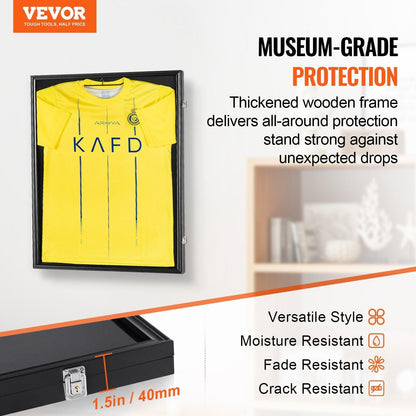 2PCs Jersey Display Frame Case, 590 x 790 x 40 mm, Large Lockable Sport Jersey Shadow Box with 98% UV Protection PC Glass and Hangers, for Baseball Basketball Football Hockey Shirt and Uniform.