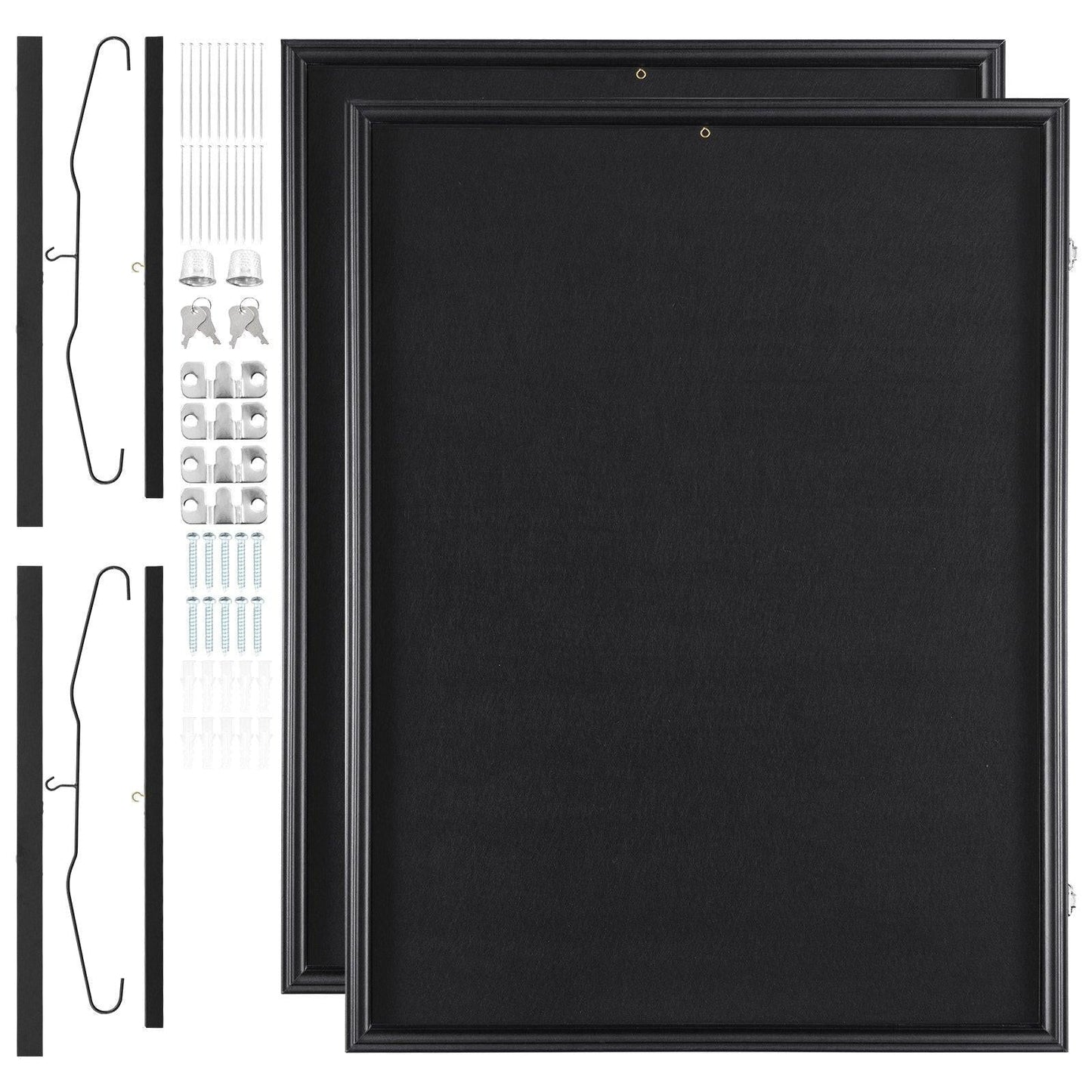 2PCs Jersey Display Frame Case, 590 x 790 x 40 mm, Large Lockable Sport Jersey Shadow Box with 98% UV Protection PC Glass and Hangers, for Baseball Basketball Football Hockey Shirt and Uniform.
