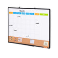 36"x 24" Monthly Calendar Whiteboard & Cork Board Combo with Aluminum Frame â 2-in-1 Magnetic Dry Erase Bulletin Board for Wall Mount â Ideal for School, Home, Office.