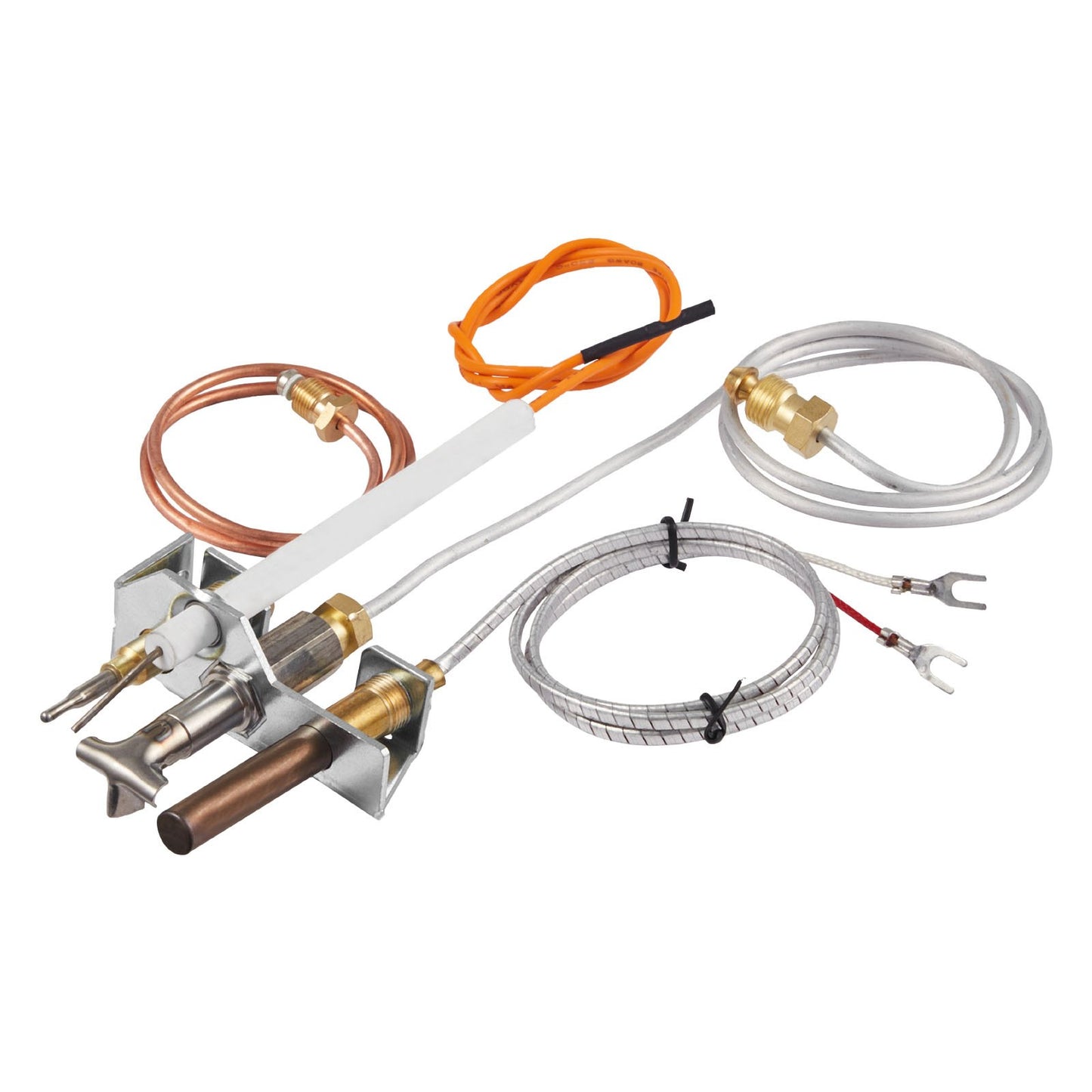 Gas Pilot Assembly, OE 4021-732, 25660 Fireplace Gas Pilot Assembly, Natural Gas Ignition Replacement with Pilot Tube, Thermocouple, Thermopile, Wires, Compatible with Heatilator Models