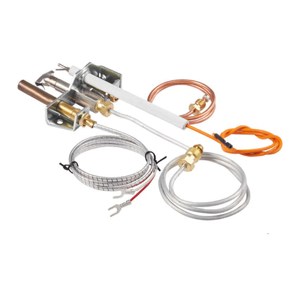 Gas Pilot Assembly, OE 4021-732, 25660 Fireplace Gas Pilot Assembly, Natural Gas Ignition Replacement with Pilot Tube, Thermocouple, Thermopile, Wires, Compatible with Heatilator Models