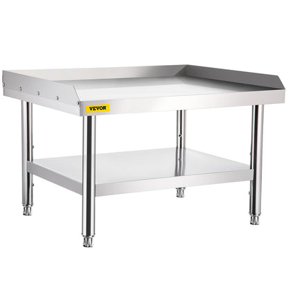 Stainless Steel Equipment Grill Stand, 122 x 76 x 61cm Stainless Table, Grill Stand Table with Adjustable Storage Undershelf, Equipment Stand Grill Table for Hotel, Home, Restaurant Kitchen