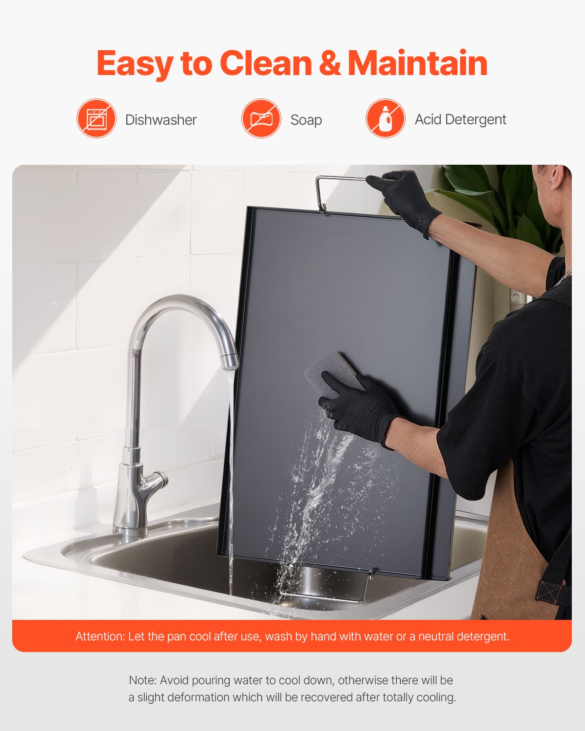 Carbon Steel Griddle, 24x16 inch Universal Flat Top Rectangular Plate, Gas Grill Griddle for BBQ Grill, Teppanyaki, Portable Family Cookware with Handle, for Camping Tailgating Party.