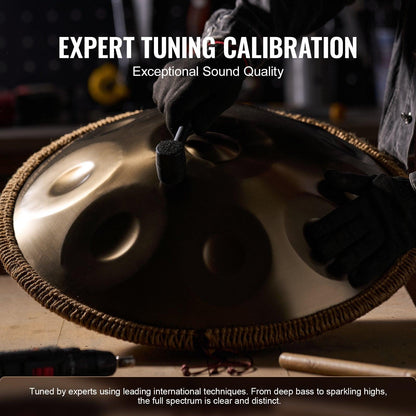 Handpan Drum 22 in 10 Notes D Minor Hand Drum Instrument with Mallet.