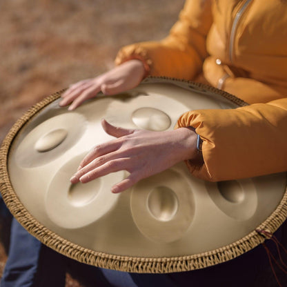 Handpan Drum 22 in 10 Notes D Minor Hand Drum Instrument with Mallet.