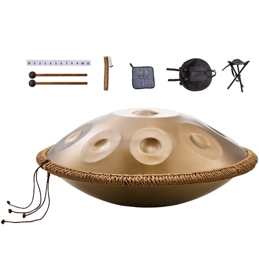 Handpan Drum 22 in 9 Notes D Minor Steel Hand Drum with Mallets for Adult.