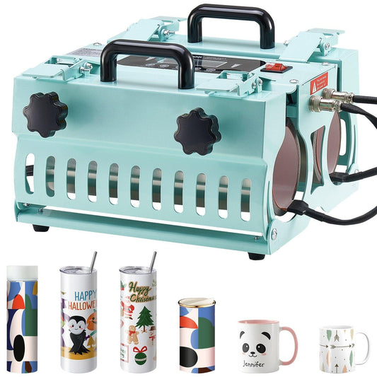 Tumbler Heat Press Machine 2 Station Heaters 11-30oz Mug Press Sublimation.