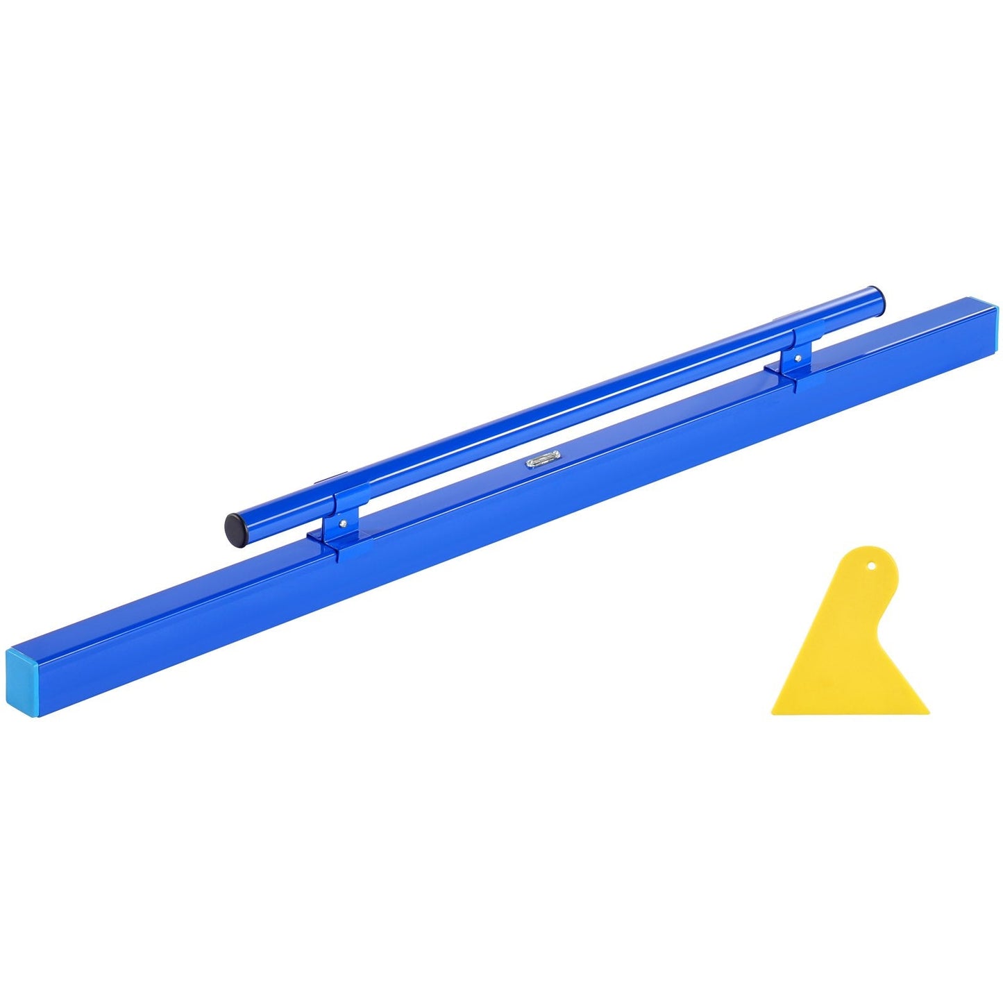 Concrete Screed, 120.5 cm Screed with Level Vial, Easy Cleanup & End Cap Design, Aluminum Lightweight & Reversable Handle for Leveling Floors, Small-Scale Construction and Home Renovation