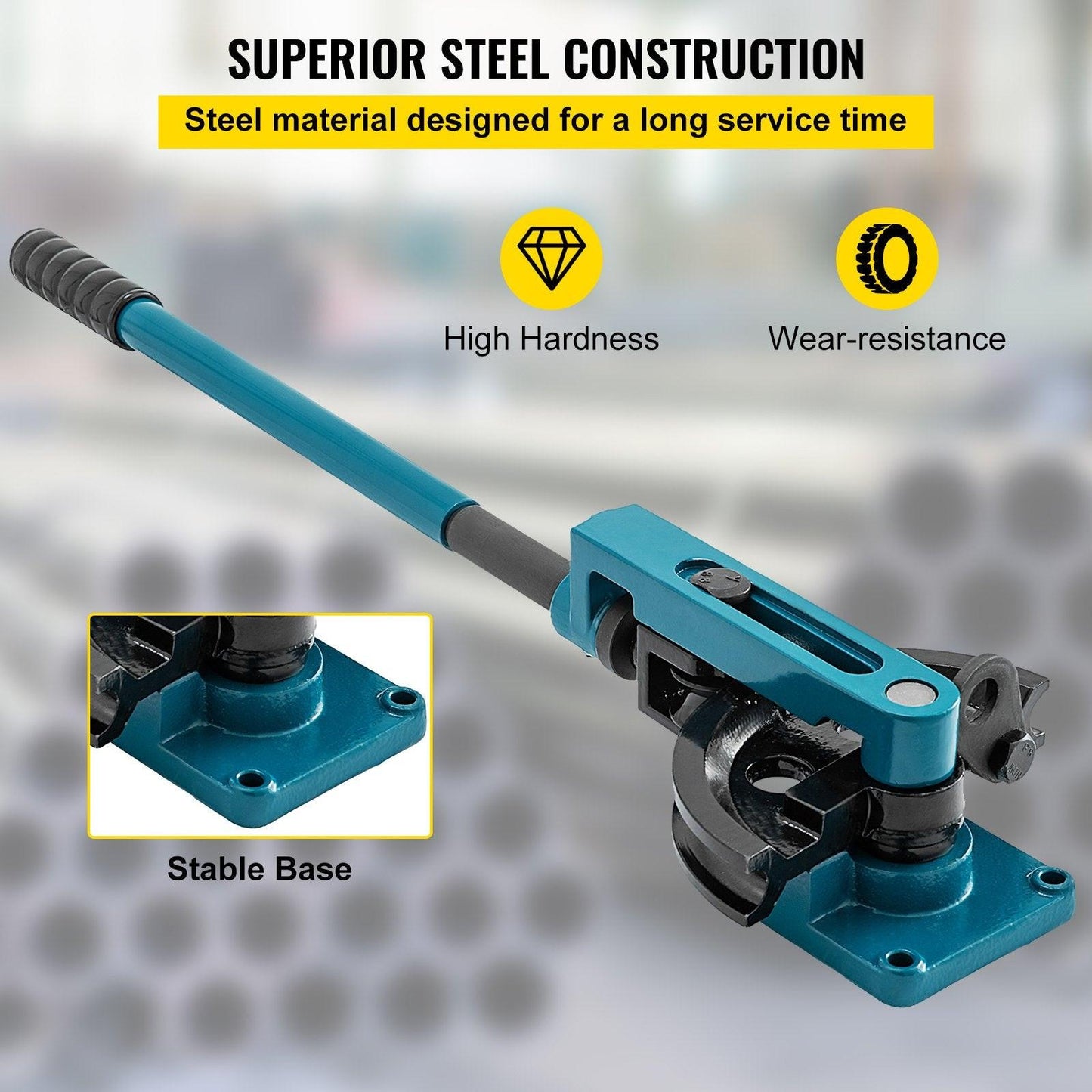 Pipe Tube Bender, 3/8" to 1" Manual Pipe Tube Bender, with 7 Dies, Heavy Duty Tube Bender Tubing of Steel Metal Copper, for Repair Shops, Blue.