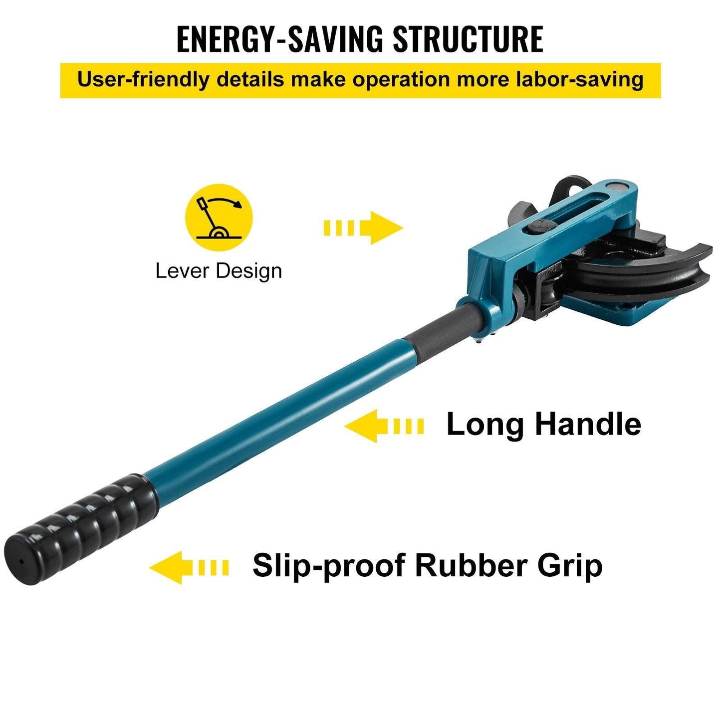Pipe Tube Bender, 3/8" to 1" Manual Pipe Tube Bender, with 7 Dies, Heavy Duty Tube Bender Tubing of Steel Metal Copper, for Repair Shops, Blue.