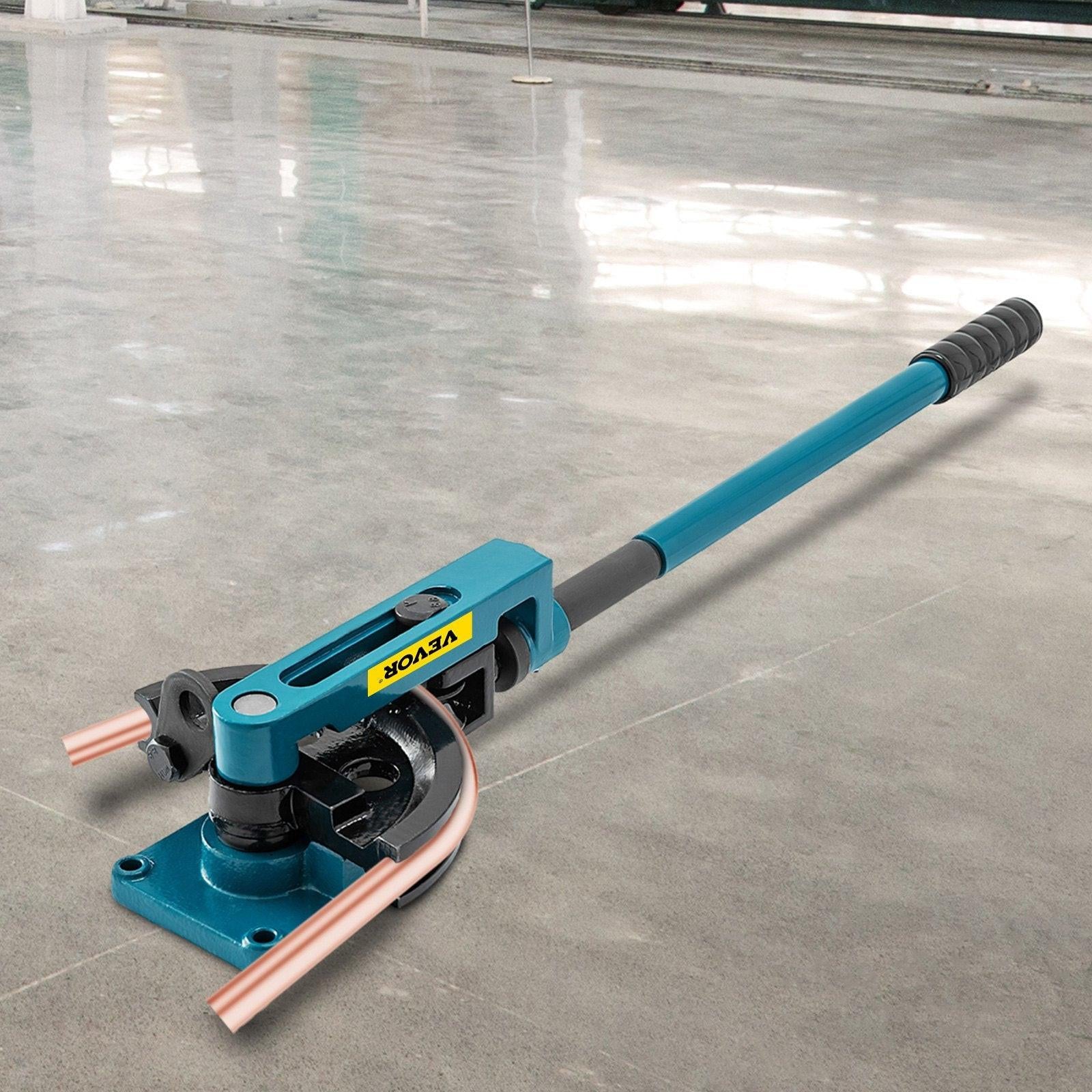 Pipe Tube Bender, 3/8" to 1" Manual Pipe Tube Bender, with 7 Dies, Heavy Duty Tube Bender Tubing of Steel Metal Copper, for Repair Shops, Blue.