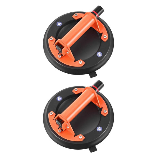 Vacuum Suction Cup, 203 mm Vacuum Glass Lifter with Metal Handle, 195 kg Max Lifting Capacity Tile Suction Cup Tool with Carrying Case for Lifting Large Tile, Granite, Drywall, Windows (2-Pack).