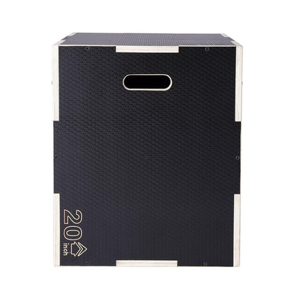 3 in 1 Plyometric Jump Box, 30/24/20 Inch Wooden Plyo Box, Platform & Jumping Agility Box, Anti-Slip Fitness Exercise Step Up Box for Home Gym Training, Conditioning Strength Training, Black.