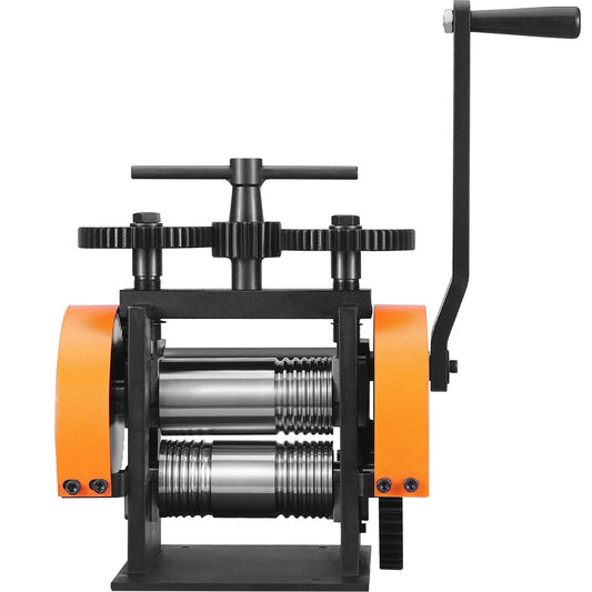 Rolling Mill, 1.77"/45 mm Jewelry Rolling Mill Machine, 1: 2.4 Gear Ratio, 3-in-1 Multi-function Rolling Mill, 0-6 mm Press Thickness for Metal Jewelry Making Sheet Square Wire Semicircle.