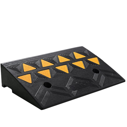 Rubber Curb Ramp 10.8 cm Rise Height Sidewalk Curb Ramp, 30 cm Width 50 cm Length Driveway Ramp for Curb, 15T Heavy Duty Rubber Ramp for Forklifts, Trucks, Buses, Cars, Wheelchairs, Bikes.