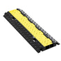 Cable Protector Ramp, 9,979 kg/axle Capacity, 2 Channel Heavy Duty Rubber Cord Hose Wire Cover, 55 x 50 mm Channel, Traffic Speed Bump with Flip-Open Top Cover, for Indoor Outdoor Use, 1 Pack