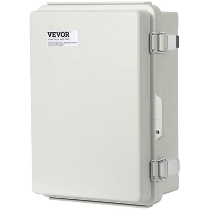 Outdoor Electrical Junction Box, 300 x 200 x 180 mm, ABS Plastic Electrical Enclosure Box with Hinged Cover Stainless Steel Latch, IP67 Dustproof Waterproof for Outdoor Electrical Projects.