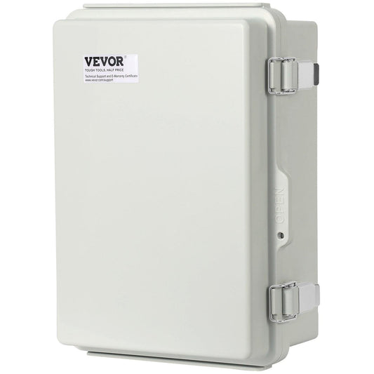 Outdoor Electrical Junction Box, 300 x 200 x 180 mm, ABS Plastic Electrical Enclosure Box with Hinged Cover Stainless Steel Latch, IP67 Dustproof Waterproof for Outdoor Electrical Projects.