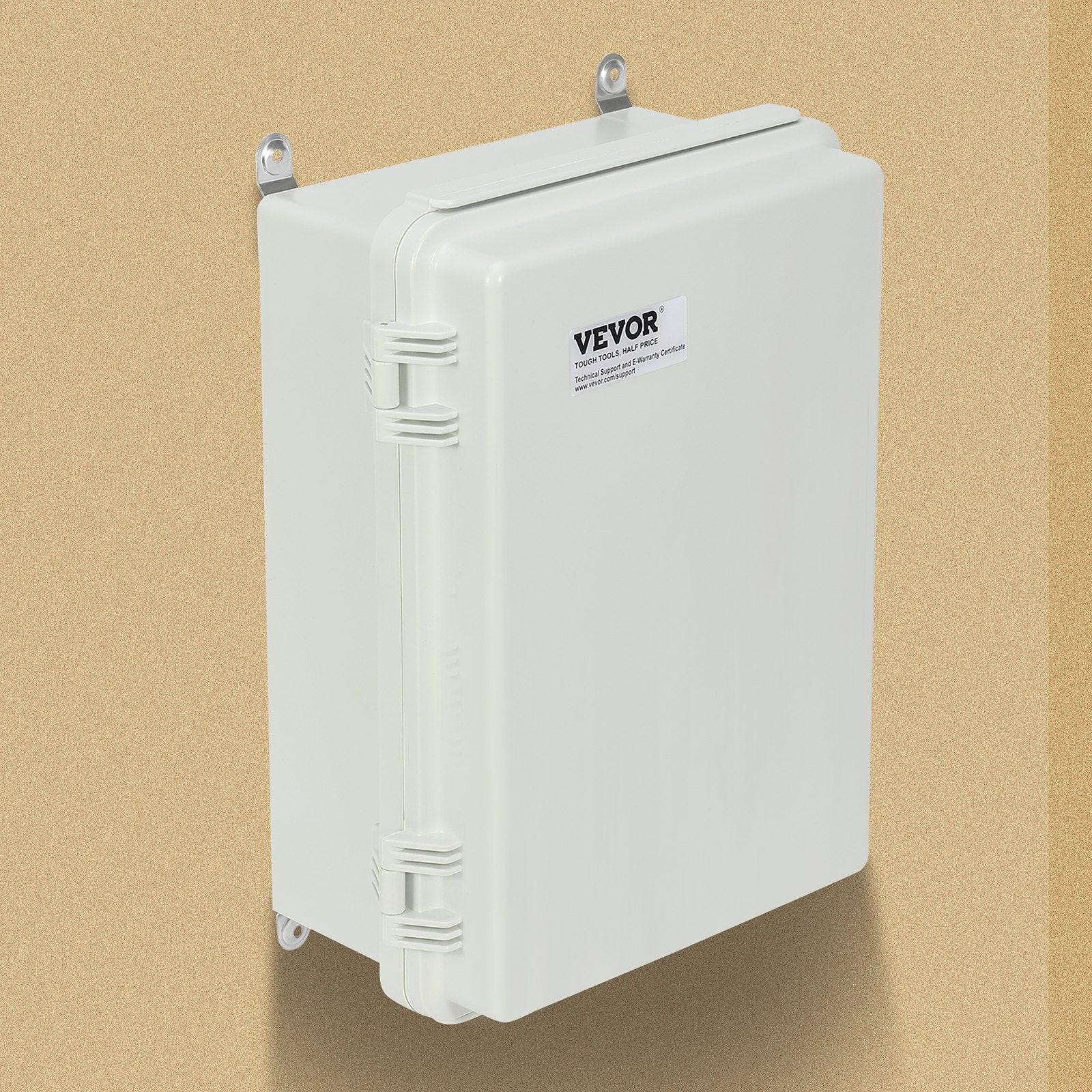 Outdoor Electrical Junction Box, 300 x 200 x 180 mm, ABS Plastic Electrical Enclosure Box with Hinged Cover Stainless Steel Latch, IP67 Dustproof Waterproof for Outdoor Electrical Projects.