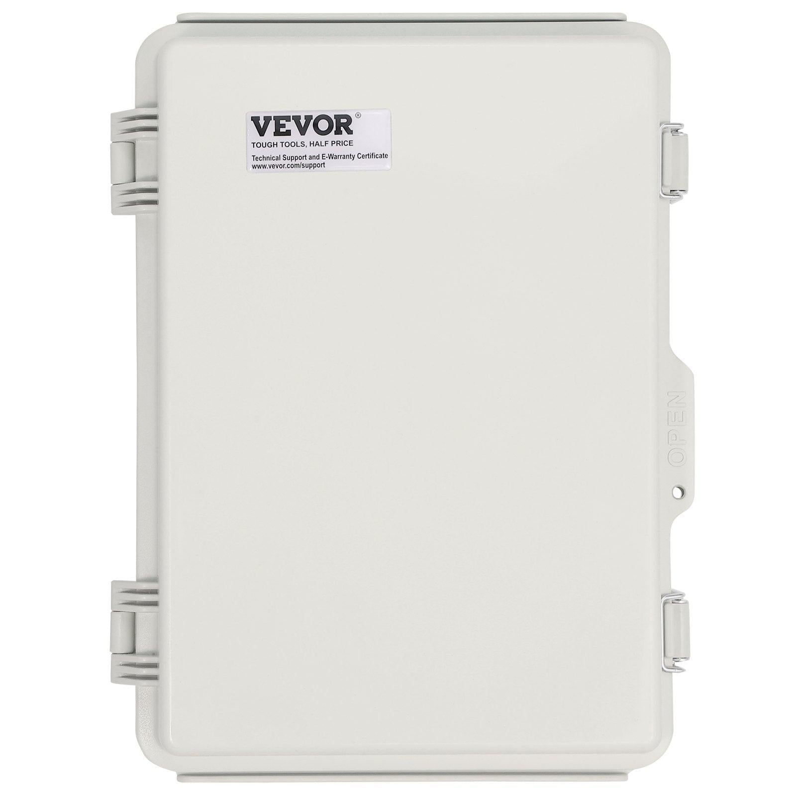 Outdoor Electrical Junction Box, 300 x 200 x 180 mm, ABS Plastic Electrical Enclosure Box with Hinged Cover Stainless Steel Latch, IP67 Dustproof Waterproof for Outdoor Electrical Projects.