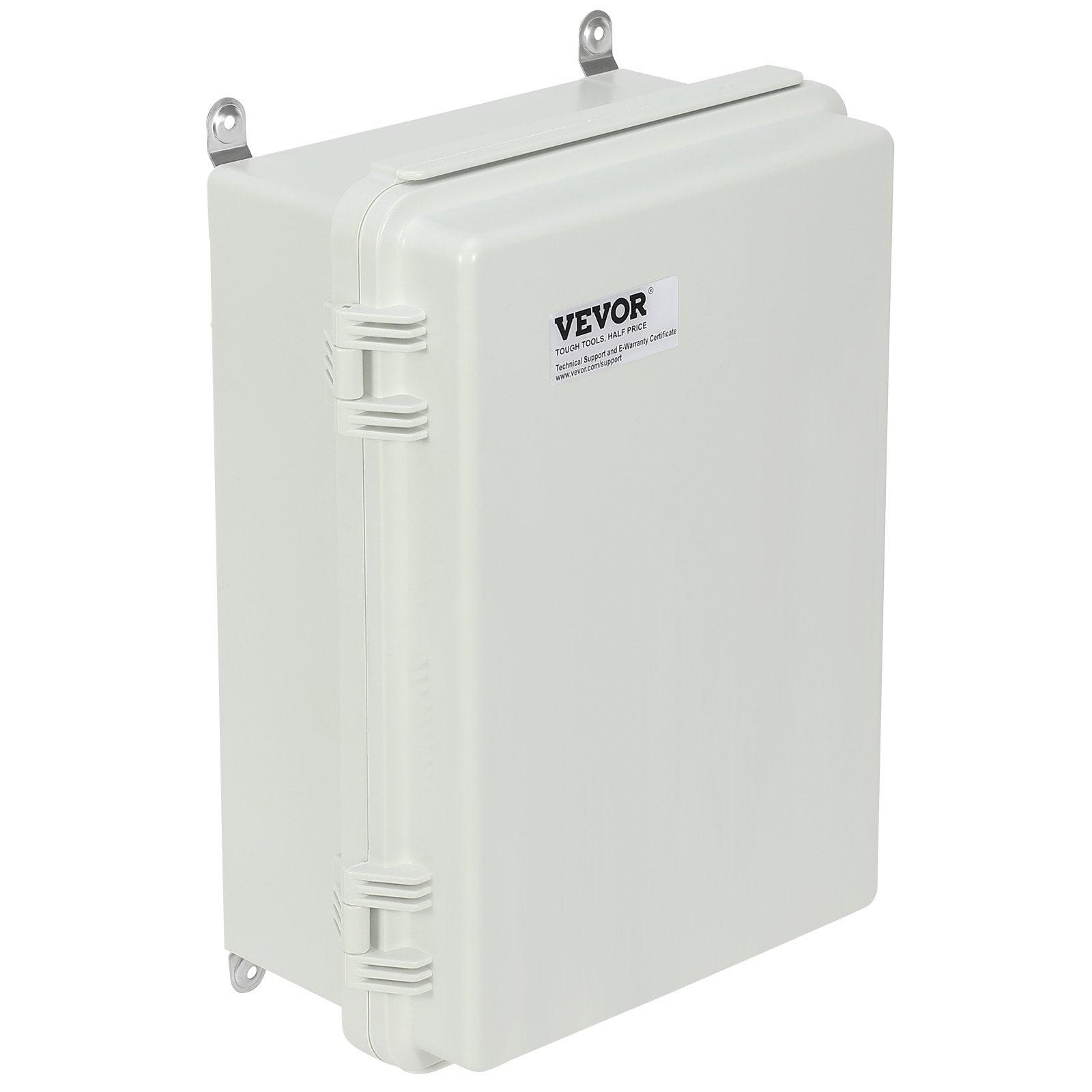 Outdoor Electrical Junction Box, 300 x 200 x 180 mm, ABS Plastic Electrical Enclosure Box with Hinged Cover Stainless Steel Latch, IP67 Dustproof Waterproof for Outdoor Electrical Projects.