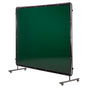 Welding Screen with Frame, 3-Panel 1.74 x 2.34m Welding Curtain Screen, Flame-Resistant Vinyl Protection Screens with 12 Wheels & 6-Level UV Protection for Workshop/Industrial Use, Dark Green