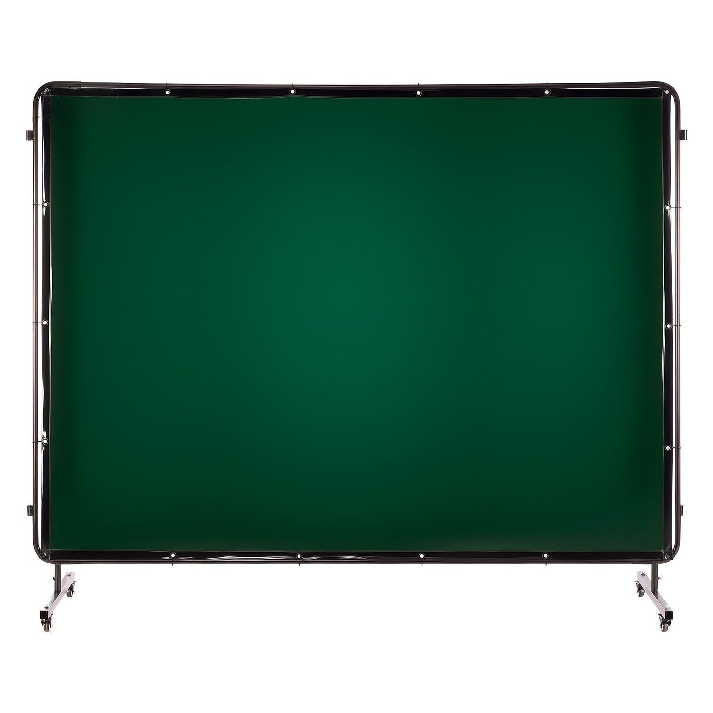 Welding Screen with Frame, 3-Panel 1.74 x 2.34m Welding Curtain Screen, Flame-Resistant Vinyl Protection Screens with 12 Wheels & 6-Level UV Protection for Workshop/Industrial Use, Dark Green