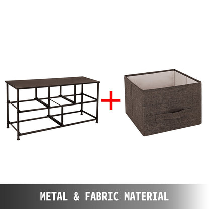 Dresser Storage Tower with 5 Fabric Drawer Steel Frame Storage Cabinet Bin Storage Organizer Unit Fabric Cube Dresser Chest Cabinet Coffee Wide (Coffee/Wide)