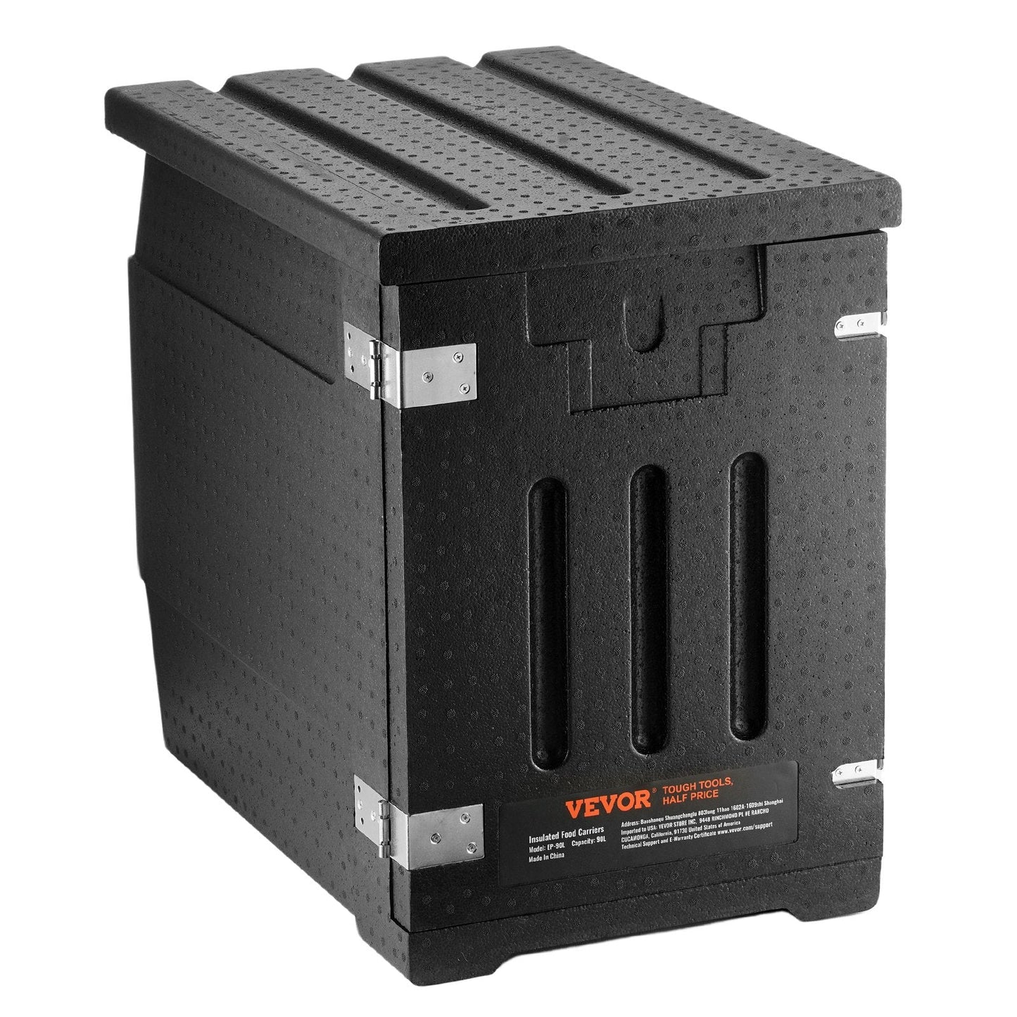 Insulated Food Pan Carrier, 90L Hot Box for Catering, LLDPE Food Box Carrier with Double Buckles, Front Loading Food Warmer for Restaurant, Canteen, etc.