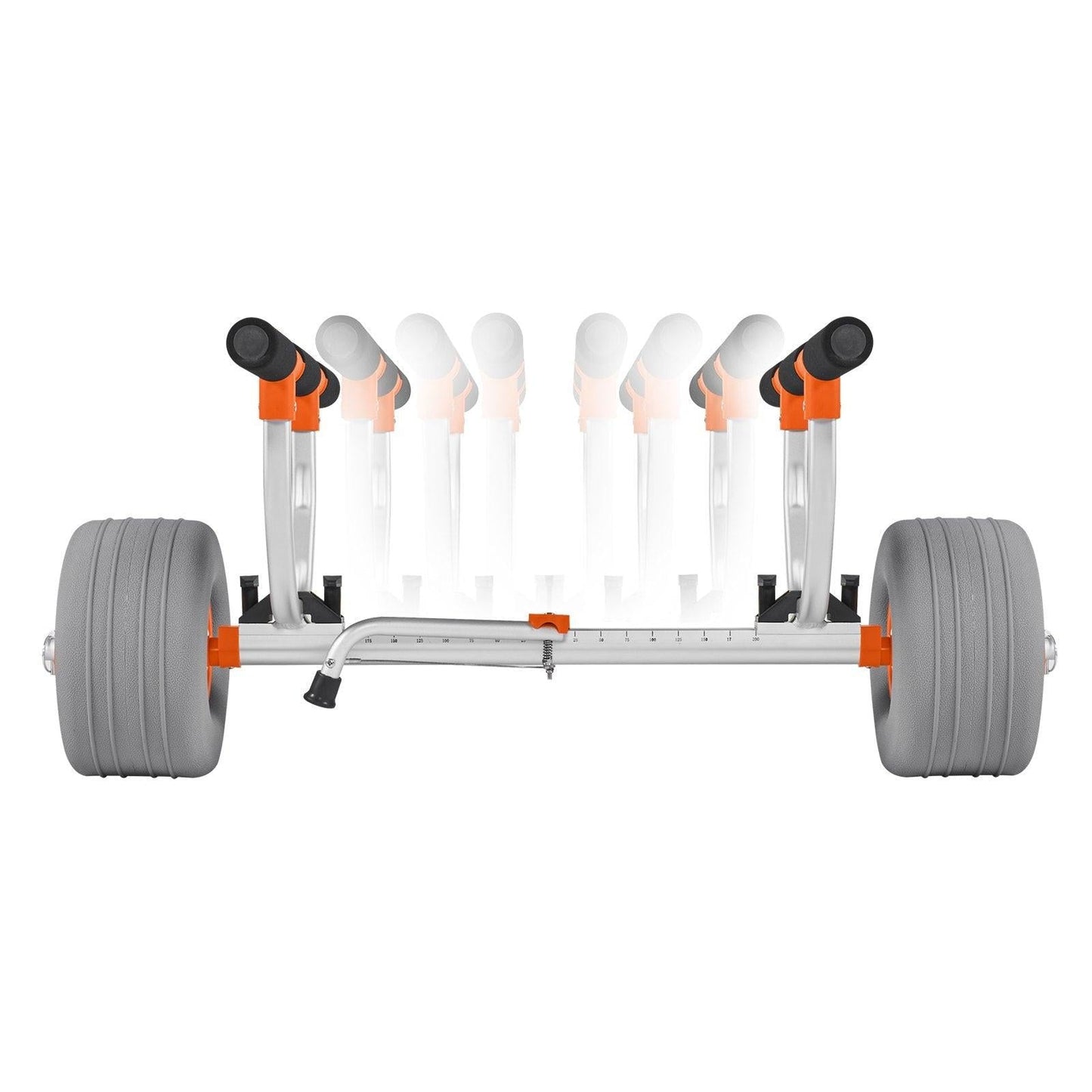 Kayak Cart, 158.8 kg Load Capacity, Kayak Trolley with 30.5 cm Inflatable PU Tires & 2 Straps, Assembles & Disassembles Within Seconds, Paddle Board Trolley for Carrying Kayaks and Canoes.