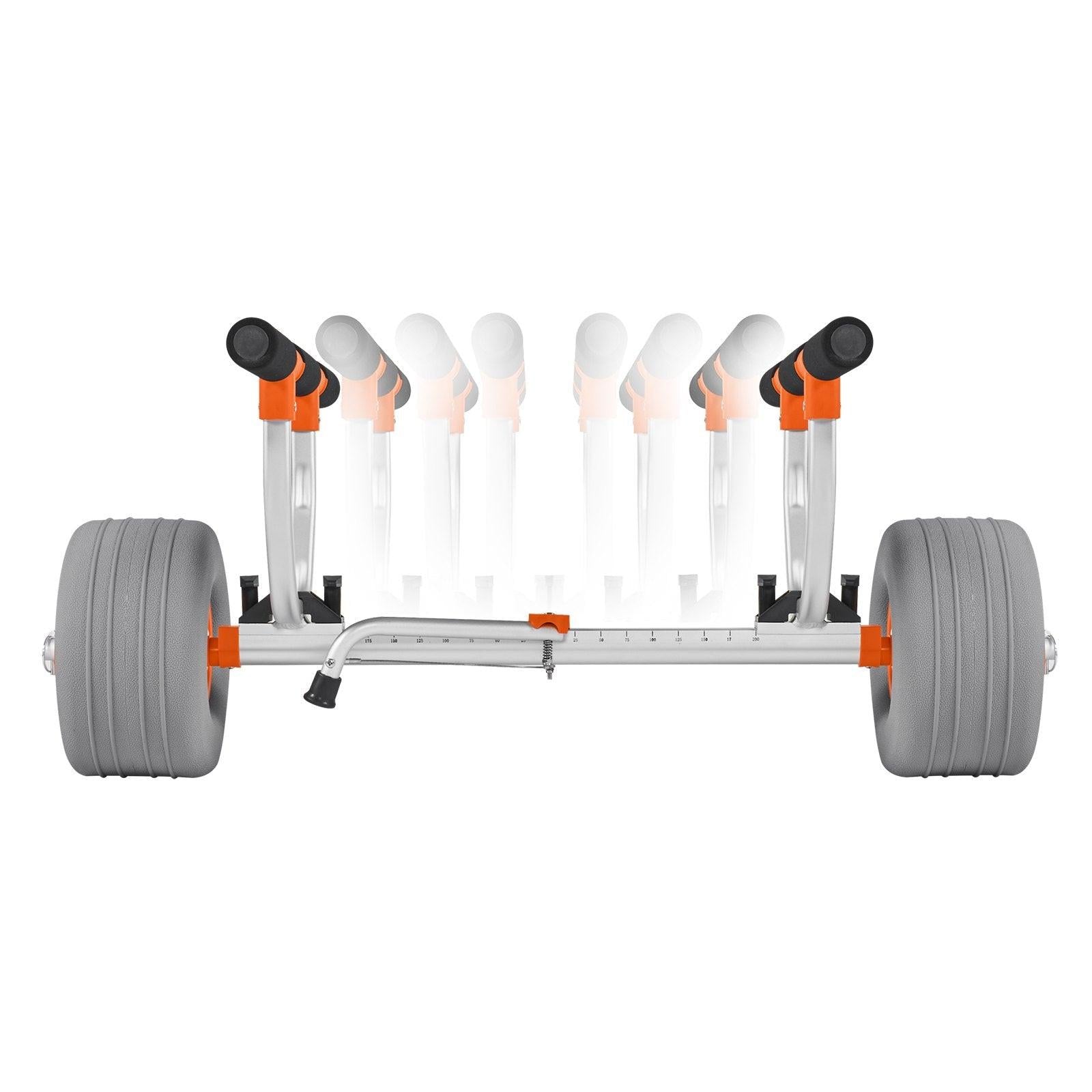 Kayak Cart, 158.8 kg Load Capacity, Kayak Trolley with 30.5 cm Inflatable PU Tires & 2 Straps, Assembles & Disassembles Within Seconds, Paddle Board Trolley for Carrying Kayaks and Canoes.