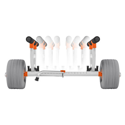 Kayak Cart, 158.8 kg Load Capacity, Kayak Trolley with 30.5 cm Inflatable PU Tires & 2 Straps, Assembles & Disassembles Within Seconds, Paddle Board Trolley for Carrying Kayaks and Canoes.