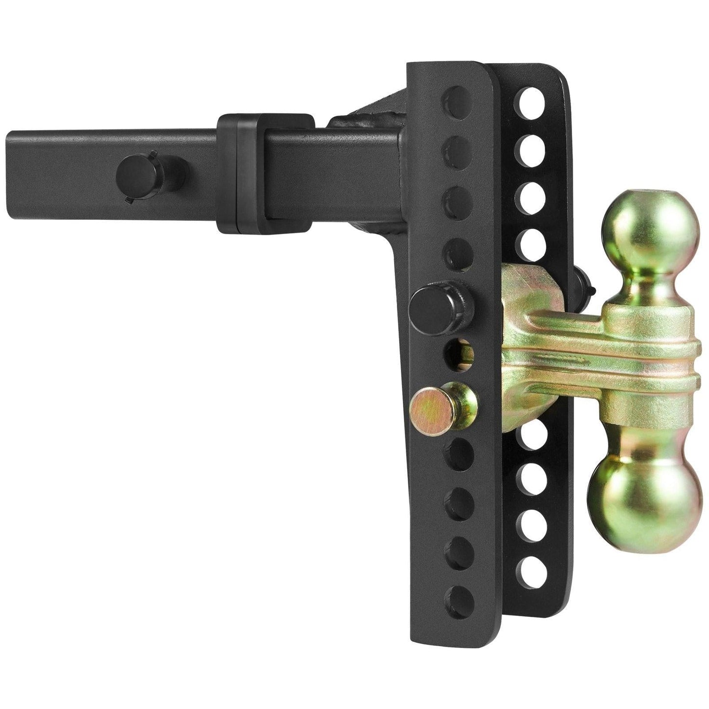 Adjustable Trailer Hitch, 203.2 mm Drop & 165.1 mm Rise Hitch Ball Mount with 50.8 mm Receiver, Solid Tube, 6350 kg GTW, 50.8 m and 58.7 mm 45# Steel Tow Balls with Key Lock for Truck Towing.