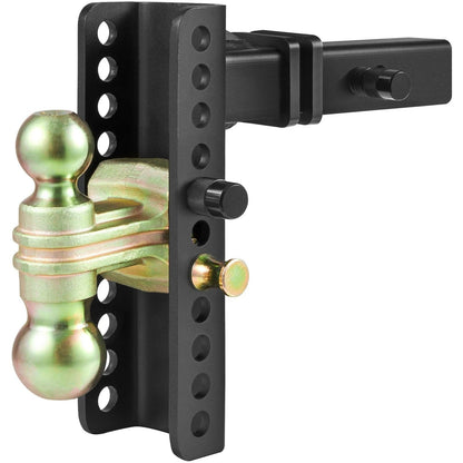 Adjustable Trailer Hitch, 203.2 mm Drop & 165.1 mm Rise Hitch Ball Mount with 50.8 mm Receiver, Solid Tube, 6350 kg GTW, 50.8 m and 58.7 mm 45# Steel Tow Balls with Key Lock for Truck Towing.