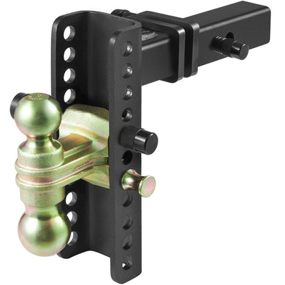 Adjustable Trailer Hitch, 203.2 mm Drop & 165.1 mm Rise Hitch Ball Mount with 50.8 mm Receiver, Solid Tube, 6350 kg GTW, 50.8 m and 58.7 mm 45# Steel Tow Balls with Key Lock for Truck Towing.