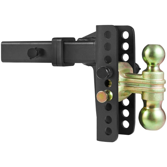 Adjustable Trailer Hitch, 152.4 mm Drop & 114.3 mm Rise Hitch Ball Mount with 50.8 mm Receiver, Solid Tube, 6350 kg GTW, 50.8 mm and 58.7 mm 45# Steel Tow Balls with Key Lock for Truck Towing.