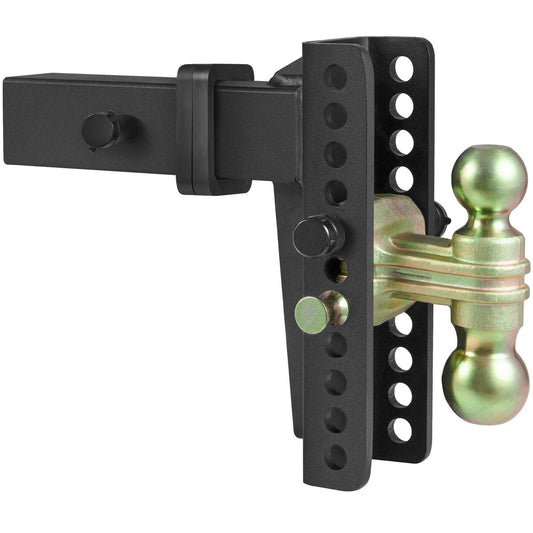 Adjustable Trailer Hitch, 203.2 mm Drop & 165.1 mm Rise Hitch Ball Mount with 63.5 mm Receiver, Solid Tube, 6577 kg GTW, 50.8 mm & 58.7 mm 45# Steel Tow Balls with Key Lock for Truck Towing.