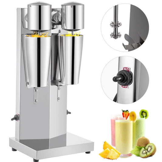 Commercial Milkshake Maker Machine Double Heads Thickshake Frother Stainless.