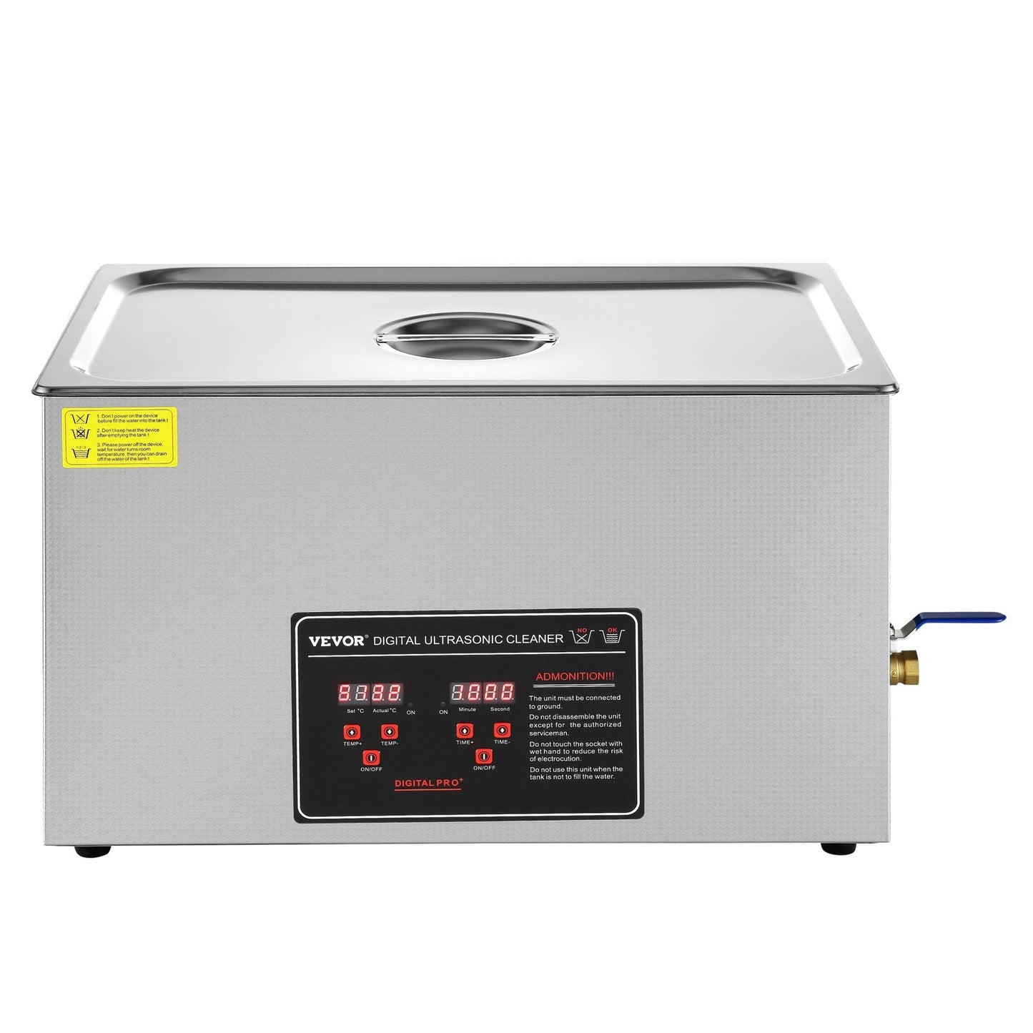 Ultrasonic Cleaner with Digital Timer & Heater, Professional Ultra Sonic Jewelry Cleaner, Stainless Steel Heated Cleaning Machine for Glasses Watch Rings Small Parts Circuit Board (30L).