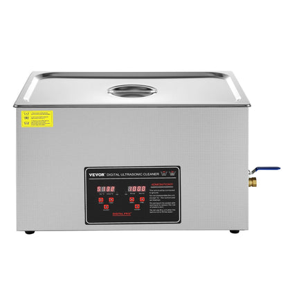 Ultrasonic Cleaner with Digital Timer & Heater, Professional Ultra Sonic Jewelry Cleaner, Stainless Steel Heated Cleaning Machine for Glasses Watch Rings Small Parts Circuit Board (30L).