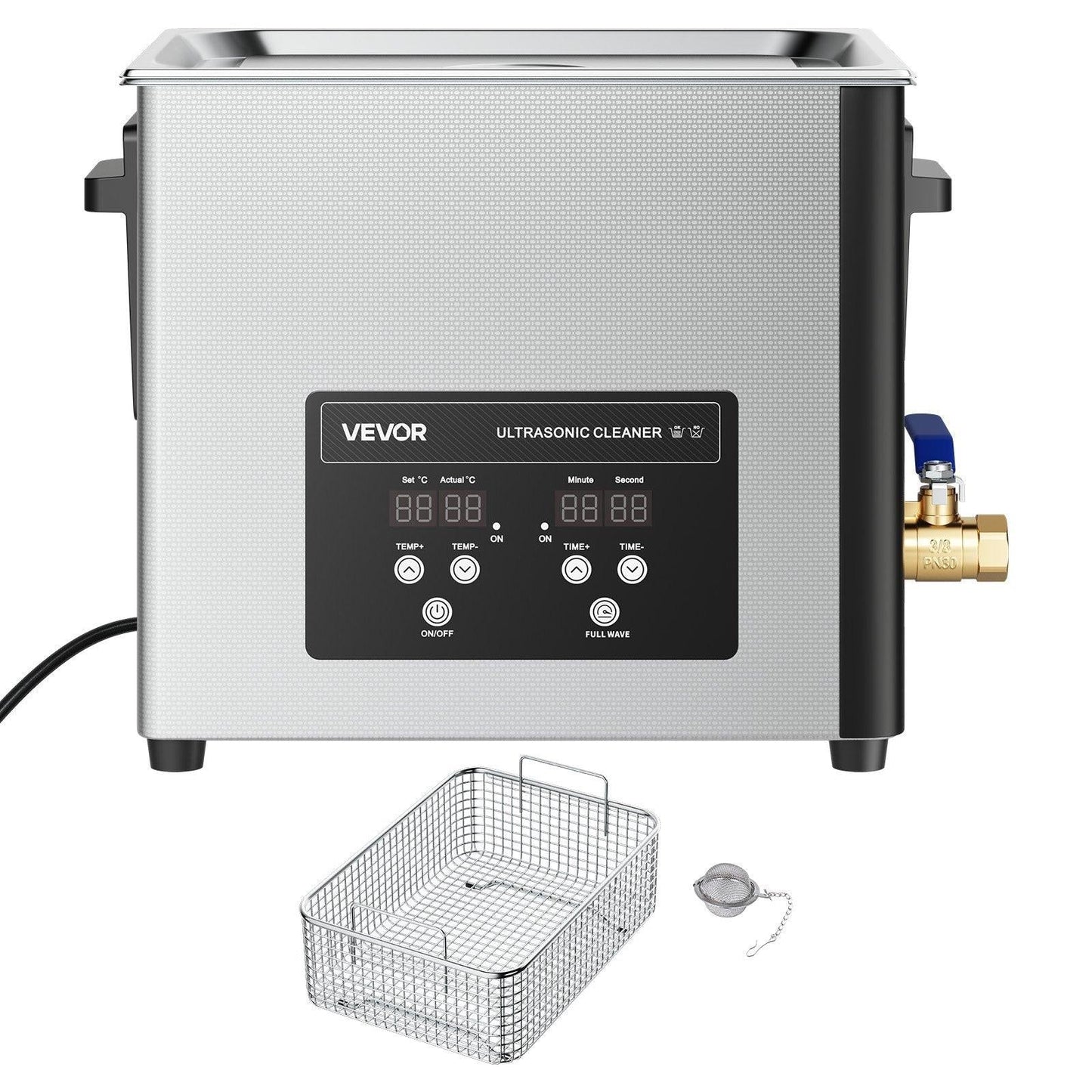 10L Ultrasonic Cleaner, Professional Ultrasonic Cleaner Machine with Cleaning Basket & Digital Display, 180W Stainless Steel 40kHz Cleaning Machine for Watches, Razors, Jewelry, Coins, and More.