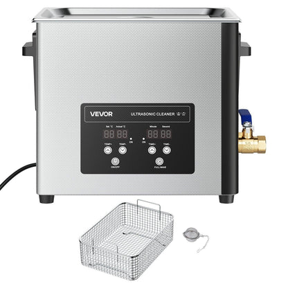 10L Ultrasonic Cleaner, Professional Ultrasonic Cleaner Machine with Cleaning Basket & Digital Display, 180W Stainless Steel 40kHz Cleaning Machine for Watches, Razors, Jewelry, Coins, and More.