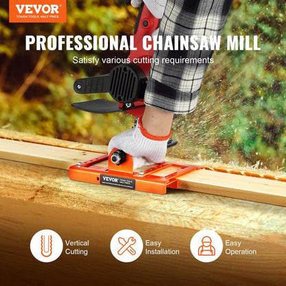Chainsaw Mill, Vertical Lumber Cutting Guide with 5.1-15.2cm Cutting Width, Cast Iron Portable Timber Chainsaw Attachment, Lightweight Wood Timber Milling Attachment for Builders and Woodworkers.