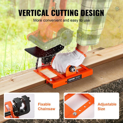Chainsaw Mill, Vertical Lumber Cutting Guide with 5.1-15.2cm Cutting Width, Cast Iron Portable Timber Chainsaw Attachment, Lightweight Wood Timber Milling Attachment for Builders and Woodworkers.