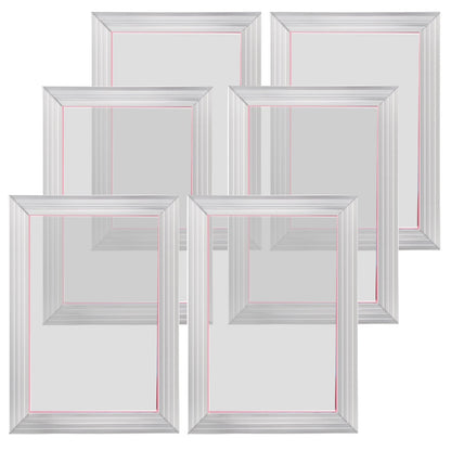 Screen Printing Kit, 6 Pieces Aluminum Silk Screen Printing Frames, 25.4 x 35.6 cm Silk Screen Printing Frame with 156 Count Mesh, High Tension Nylon Mesh and Sealing Tape for T-shirts DIY