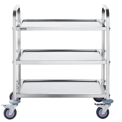 VEVORÂ Stainless Steel Cart,Â 3 LayersÂ Lab Utility CartÂ 181 kg Weight Capacity,Â Medical CartÂ with Lockable Universal Wheels, for Lab, Clinic, Kitchen, Salon.