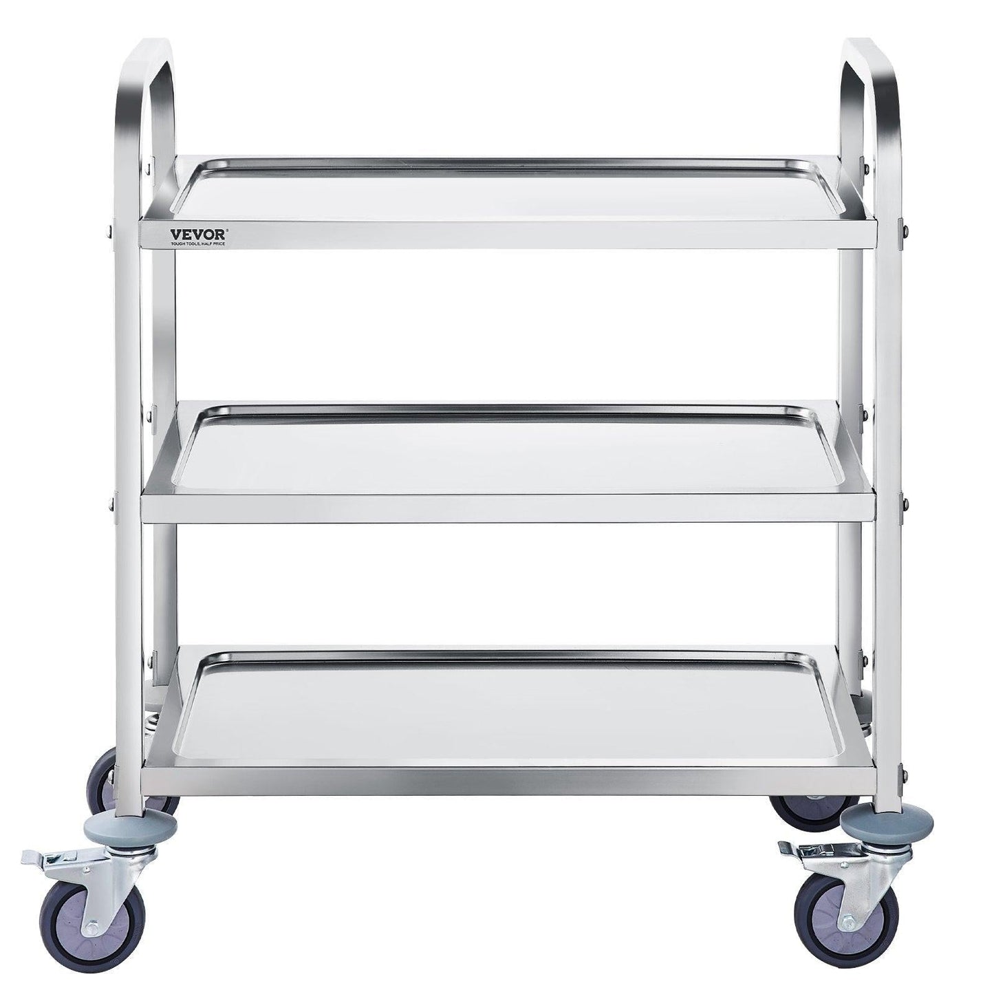VEVORÂ Stainless Steel Cart,Â 3 LayersÂ Lab Utility CartÂ 181 kg Weight Capacity,Â Medical CartÂ with Lockable Universal Wheels, for Lab, Clinic, Kitchen, Salon.