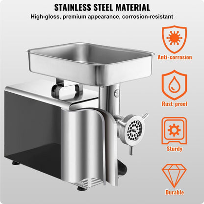 Commercial Electric Meat Grinder 21 Lbs/Min Sausage Stuffer Maker Kitchen.
